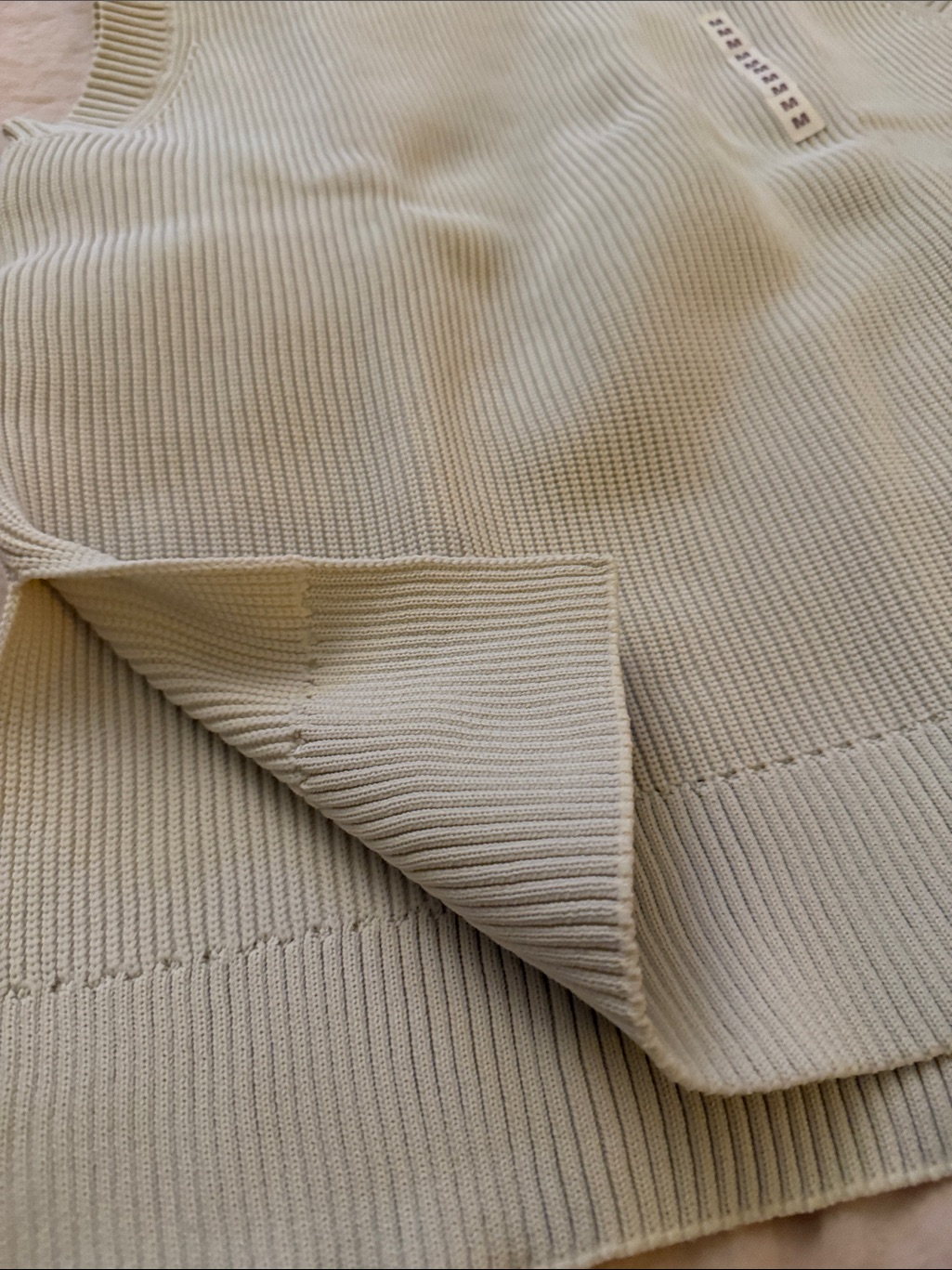 Muji Women’s Crewneck Knit Vest Sweater - Light Cream Size M — image 5 of 8